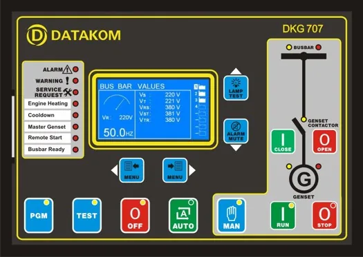 Многогенераторный параллельный блок DATAKOM DKG-707 с интерфейсом J1939
